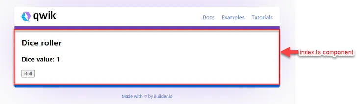qwik dice roller example app